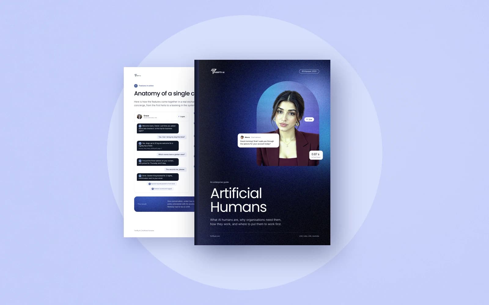 Artificial Humans: The 2026 enterprise whitepaper cover and sample page